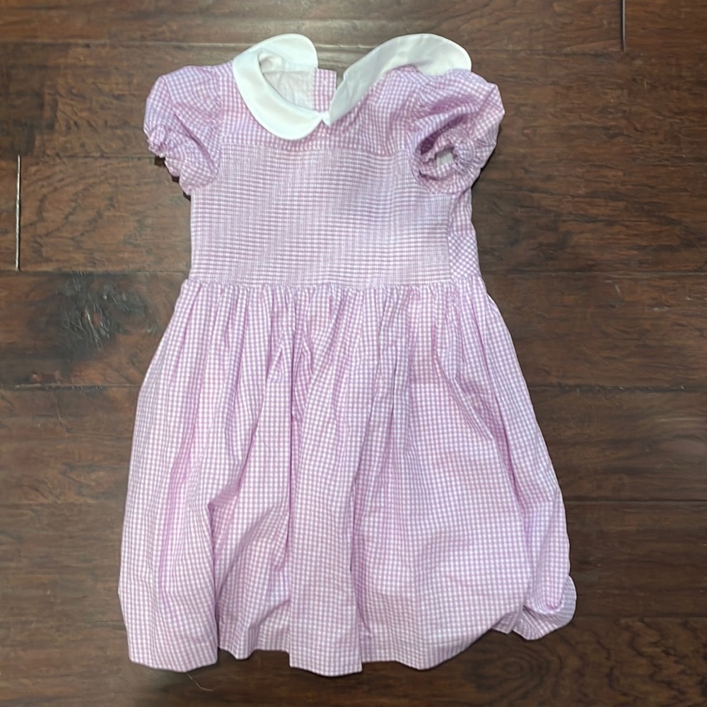 Janie and jack purple gingham smocked dress. EUC - size 5 - worn once